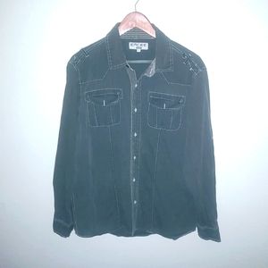 Emcee L Men's Black Accent Stitched Shirt